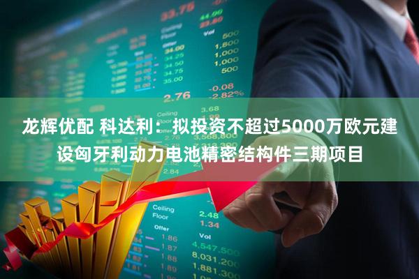 龙辉优配 科达利：拟投资不超过5000万欧元建设匈牙利动力电池精密结构件三期项目
