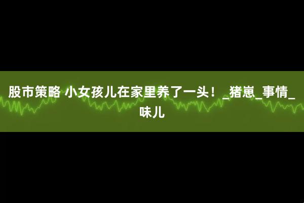 股市策略 小女孩儿在家里养了一头！_猪崽_事情_味儿